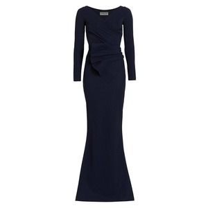 Chiara Boni La Petite Robe Kaya LongGown Maxi Dress Blue US 6 $450